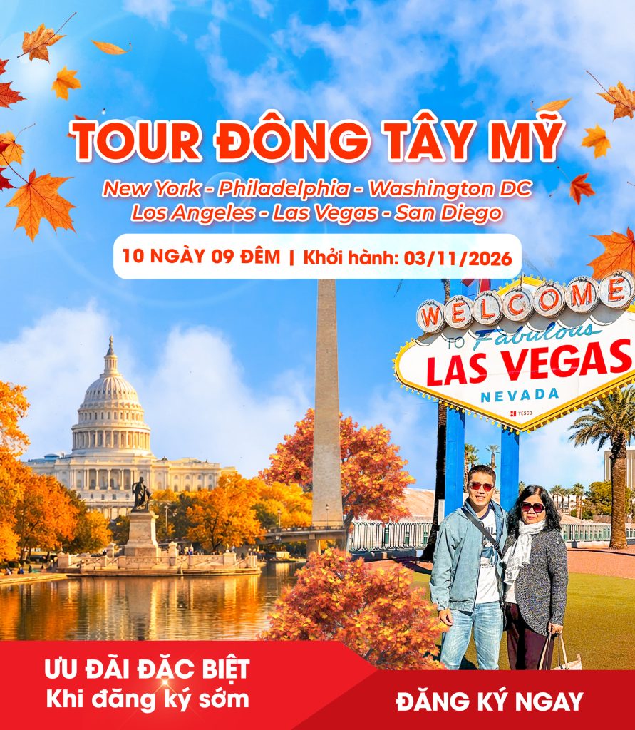 Tour Mỹ Đông Tây Mùa Thu Lãng Mạn
