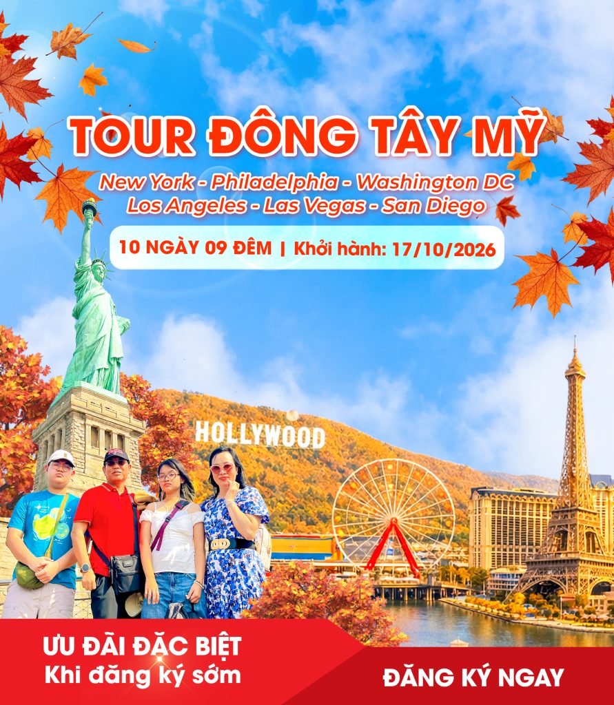 Tour Mỹ Đông Tây Mùa Thu Lãng Mạn
