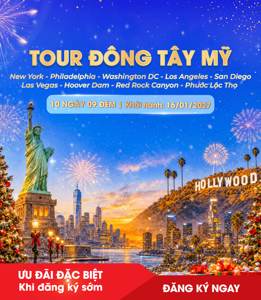 Tour Mỹ Đông Tây Tết Dương Lịch